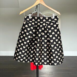 Black heart print skater skirt